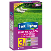 engrais gazon desherbant anti-mousse - fertiligene
